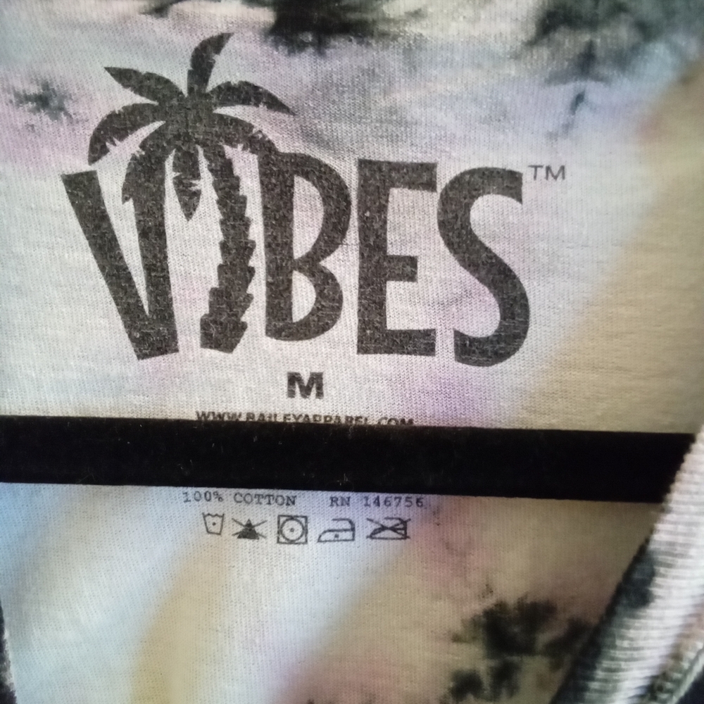 Mens M Vibes DRIP Monochrome Tie-Dye Tee Red Rose Lightwt Relaxed Vintage Graphi - Picture 2 of 3